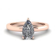 Classic Pear Diamond Solitaire Ring Rose Gold