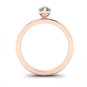 Classic Pear Diamond Solitaire Ring Rose Gold - Photo 1