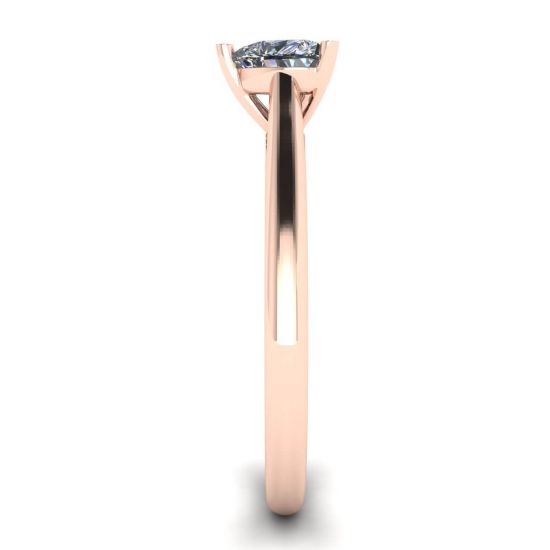 Classic Heart Diamond Solitaire Ring Rose Gold,  Enlarge image 3