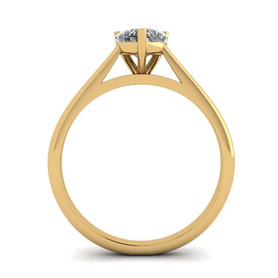 Classic Heart Diamond Solitaire Ring Yellow Gold, More Image 0