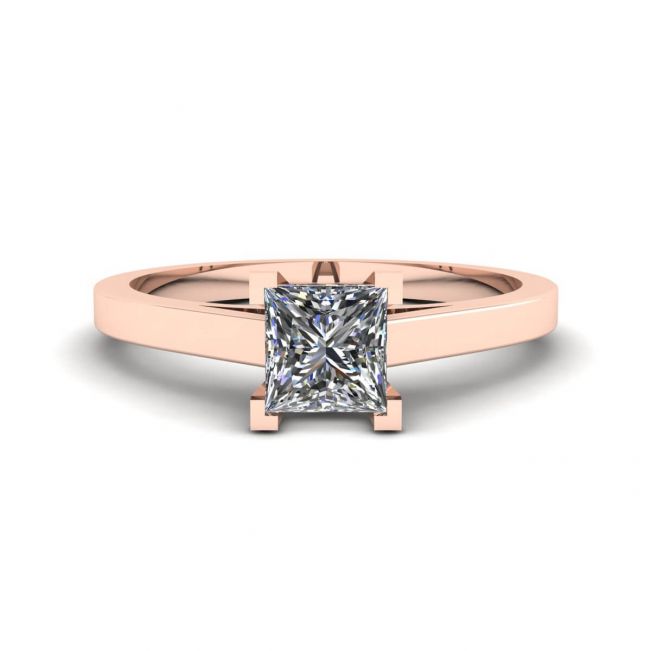 Princess Cut Diamond Ring in 18K Rose Gold