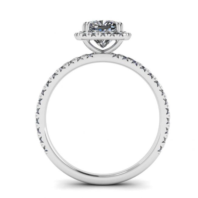 Cushion Diamond Halo Engagement Ring  - Photo 1