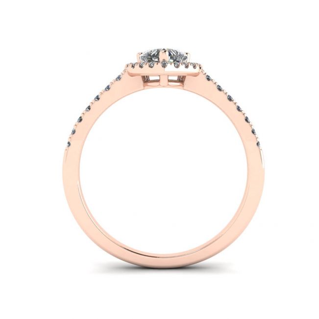 Heart Diamond Halo Engagement Ring Rose Gold - Photo 1