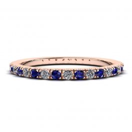 Riviera Pave Sapphire and Diamond Eternity Ring Rose Gold