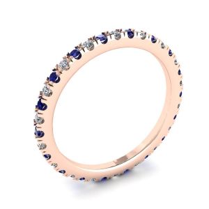 Riviera Pave Sapphire and Diamond Eternity Ring Rose Gold - Photo 3