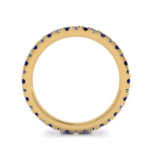 Riviera Pave Sapphire and Diamond Eternity Ring  Style Yellow Gold - Photo 1