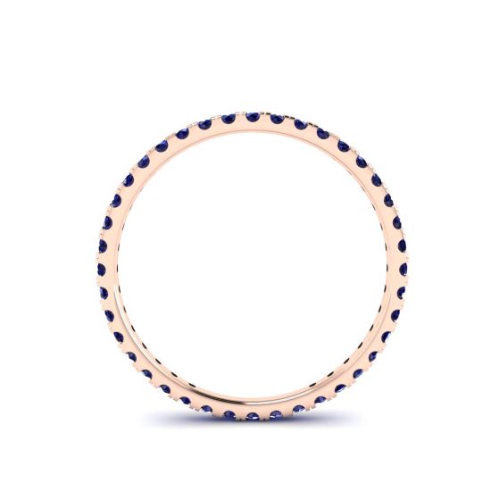 Riviera Pave Sapphire Eternity Ring Rose Gold,  Enlarge image 2