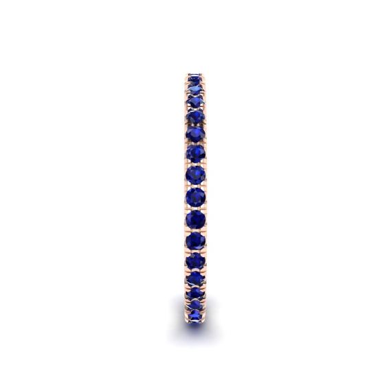 Riviera Pave Sapphire Eternity Ring Rose Gold,  Enlarge image 3
