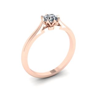 Lotus Diamond Engagement Ring Rose Gold - Photo 3