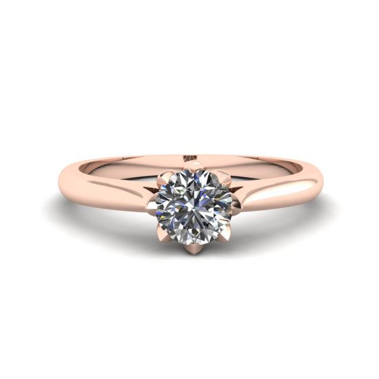 Lotus Diamond Engagement Ring Rose Gold, Image 1