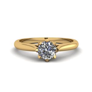 Lotus Diamond Engagement Ring Yellow Gold