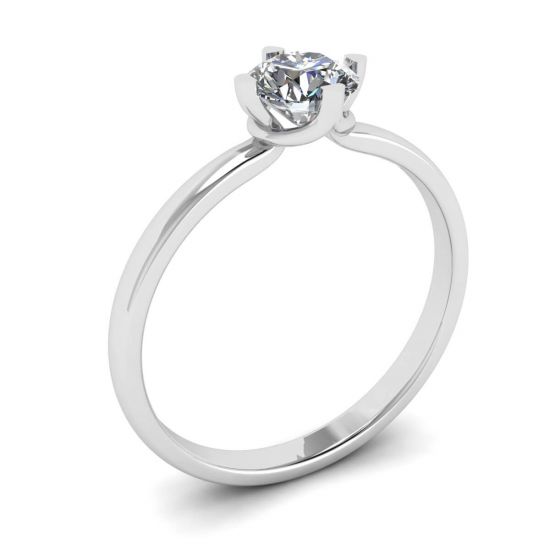 Reversed Prong Style Round Diamond Ring, More Image 1