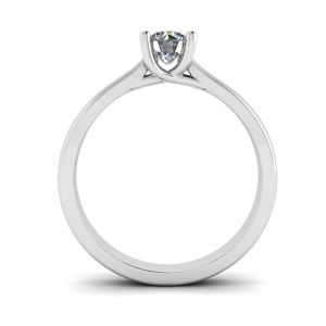 Crossing Prongs Ring with Round Diamond - Photo 1