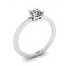 Round Diamond Solitaire Simple 18K White Gold Ring, Image 4