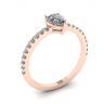 Pear Diamond Ring with Side Pave Rose Gold, Image 4