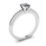 Princess Cut Diamond Ring in V with Side Pave, Image 4