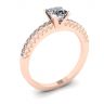 Princess Cut Diamond Ring in V with Side Pave Rose Gold, Image 4