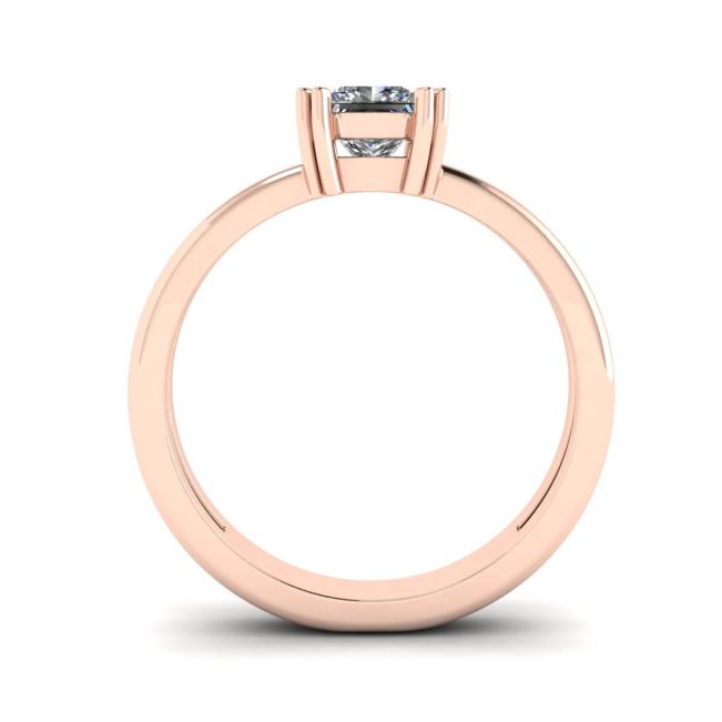 Contemporary Princess Cut Engagement Double Ring Rose Gold - Photo 1
