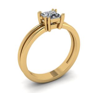 Contemporary Princess Cut Engagement Double Ring - Photo 3