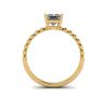 Bearded Ring with Princess Cut Diamond in 18K Yellow Gold, Image 2