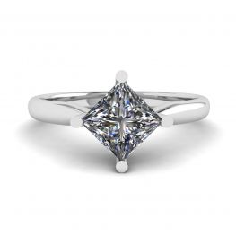Rhombus Princess Diamond Solitaire Ring White Gold