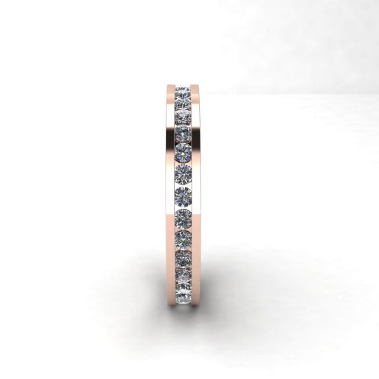 Channel Setting Eternity Diamond Ring Rose Gold, More Image 0