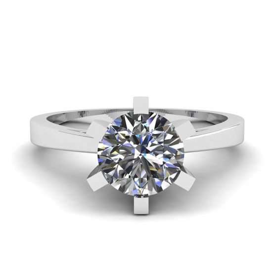 Diamond Ring in 18K White Gold for Engagement, Enlarge image 1
