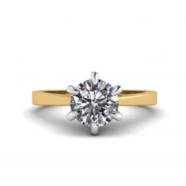 Mixed Gold Engagement ring with Diamond