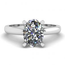 Oval Diamond Ring White Gold