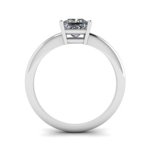 Princess Cut Simple Solitaire Ring in White Gold - Photo 1