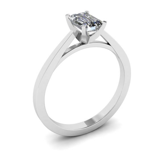 Emerald Cut Diamond Ring in Futuristic Style,  Enlarge image 4