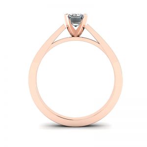 Futuristic Style Emerald Cut Diamond Ring in 18K Rose Gold - Photo 1