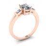 Oval Diamond Side Baguettes Rose Gold Ring, Image 4