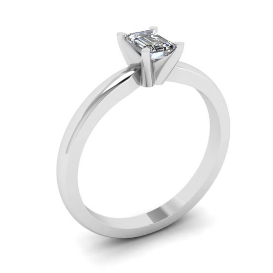 Ring with Emerald Cut Diamond,  Enlarge image 4