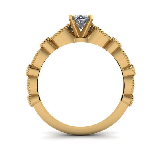 Oval Diamond Romantic Style Ring Yellow Gold,  Enlarge image 2