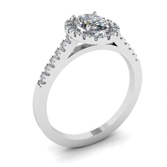 Oval Diamond Ring White Gold - Photo 3