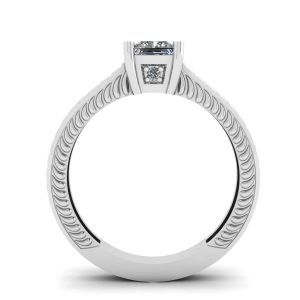 Oriental Style Princess Cut Diamond Ring - Photo 1