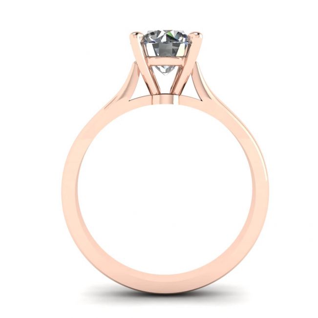 Classic Diamond Ring with One Diamond in Rose Gold - Photo 1