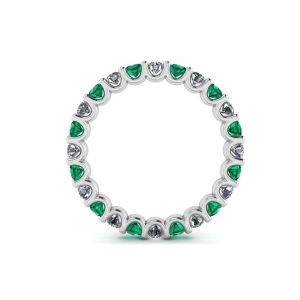 Eternity ring with Emeralds and Diamonds - Photo 1