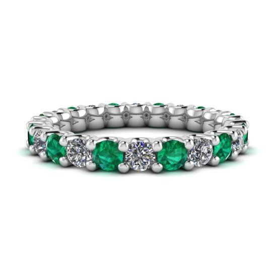 Eternity ring with Emeralds and Diamonds