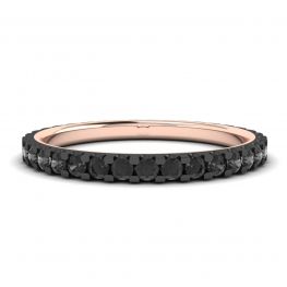 Black Diamonds Pave Eternity Ring Rose Gold