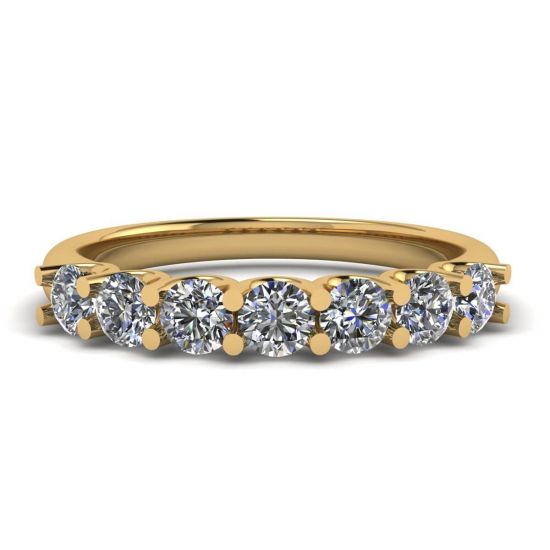 Classic Seven Round Diamond Ring Yellow Gold, Enlarge image 1