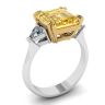 Emerald Cut Yellow Sapphire Ring White Gold, Image 4