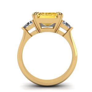 Emerald Cut Yellow Sapphire Ring Yellow Gold - Photo 1