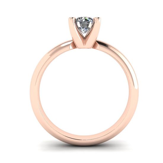 Solitaire Diamond Ring V-shape Rose Gold,  Enlarge image 2