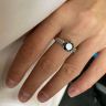 6-Prong Black Diamond with Duo-color Pave Ring White Gold, Image 6