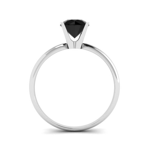 Black Diamond V Setting Ring White Gold,  Enlarge image 2