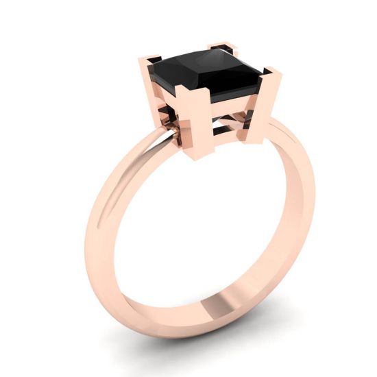 Black Diamond Ring Rose Gold,  Enlarge image 4