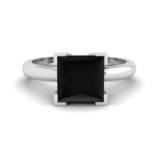 Black Diamond Ring  White Gold