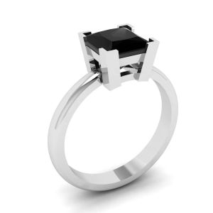 Black Diamond Ring  White Gold - Photo 3
